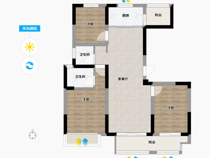 河南省-洛阳市-山水上境-75.00-户型库-采光通风