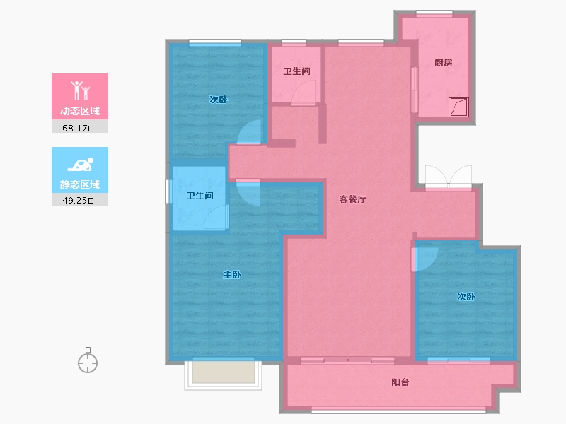 河北省-衡水市-锦园小区-120.00-户型库-动静分区