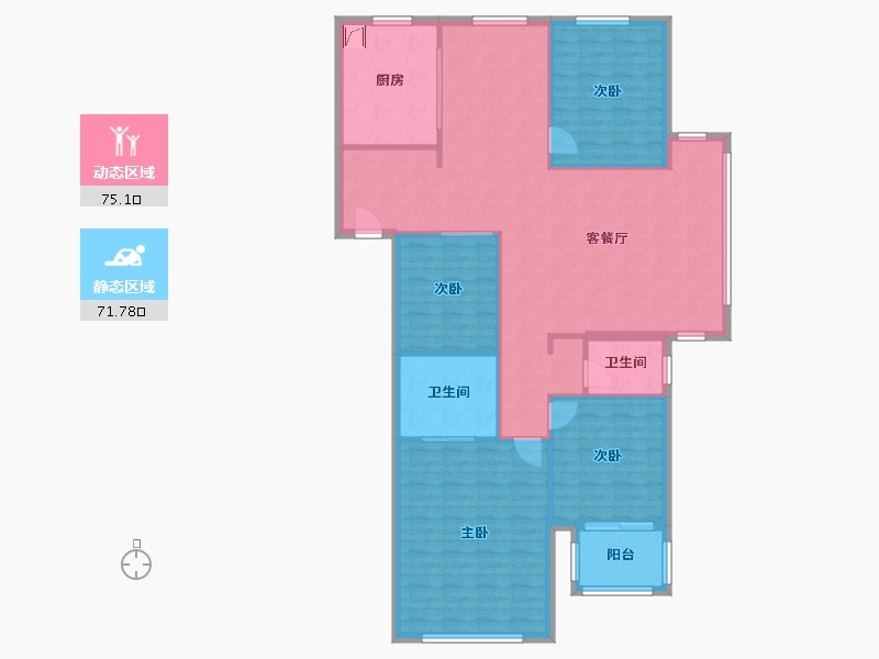 福建省-福州市-金辉观澜云著-135.00-户型库-动静分区