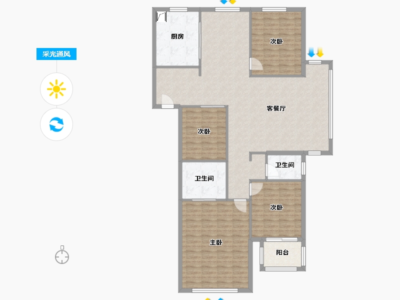 福建省-福州市-金辉观澜云著-135.00-户型库-采光通风