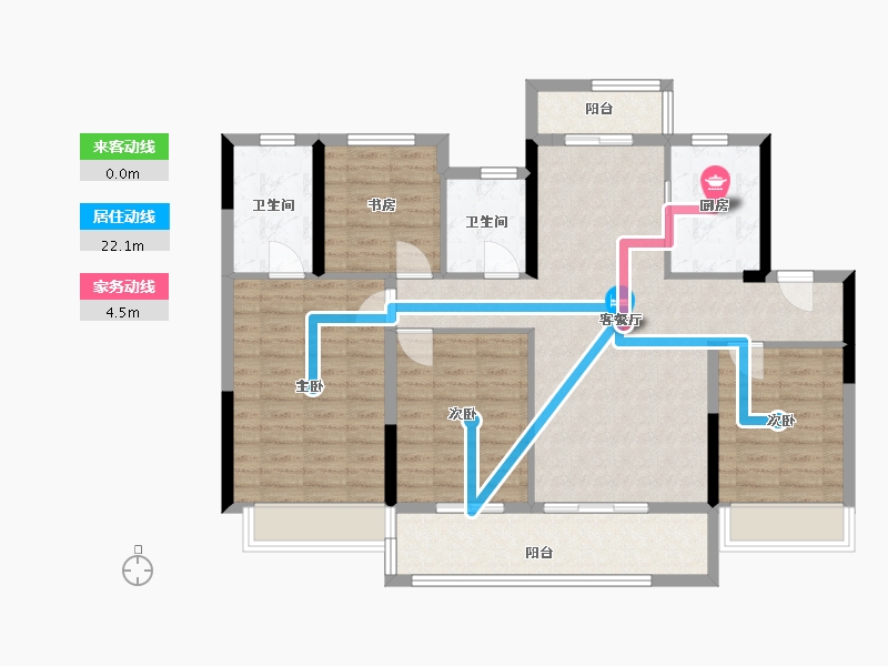 浙江省-嘉兴市-万科都荟府-122.40-户型库-动静线