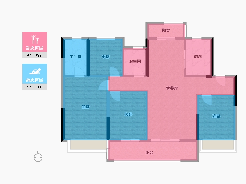 浙江省-嘉兴市-万科都荟府-122.40-户型库-动静分区