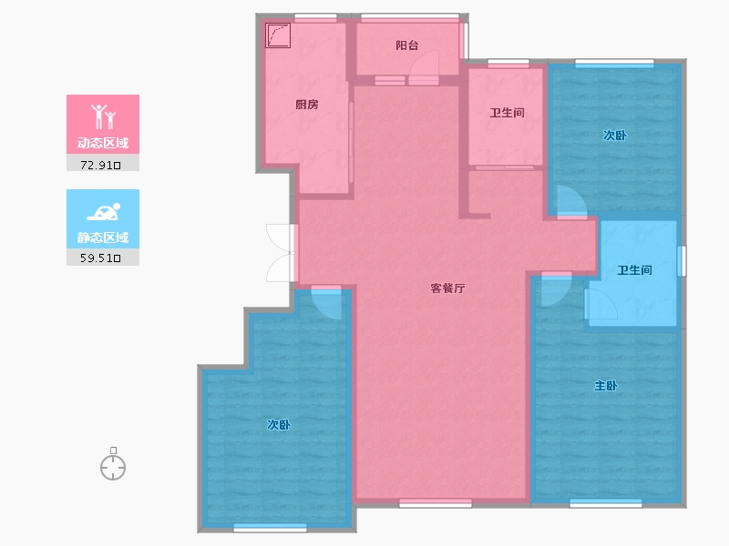 新疆维吾尔自治区-昌吉回族自治州-阜华雅苑-119.00-户型库-动静分区