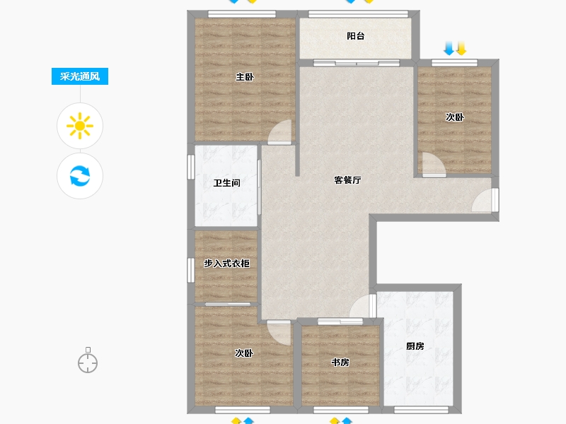 山东省-烟台市-中央公园-89.00-户型库-采光通风