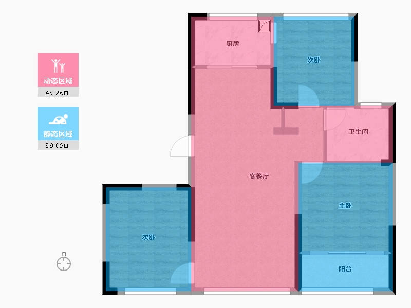 山东省-青岛市-绿城海棠印月-90.00-户型库-动静分区