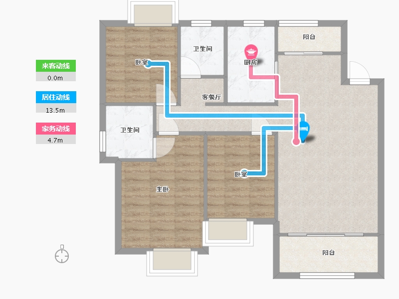 广西壮族自治区-桂林市-奥林匹克悉尼蓝湾-86.49-户型库-动静线