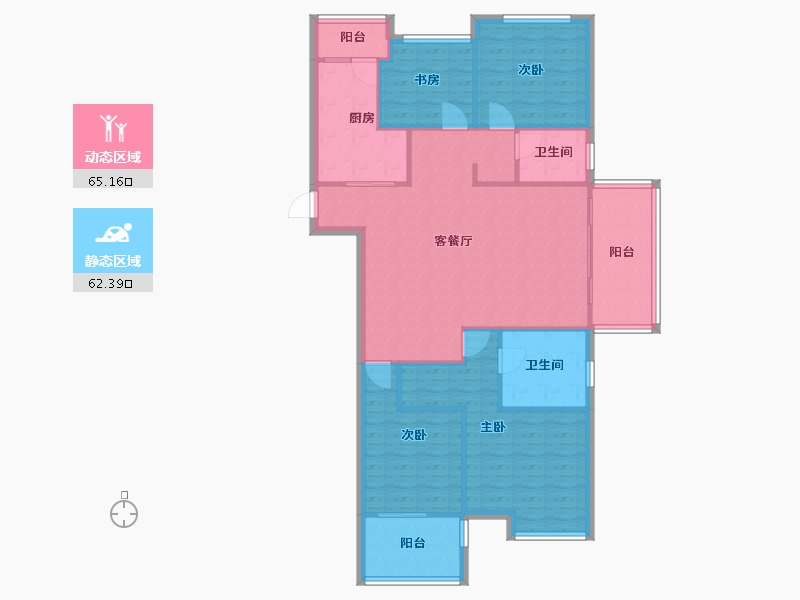 江苏省-淮安市-建华观园-114.80-户型库-动静分区