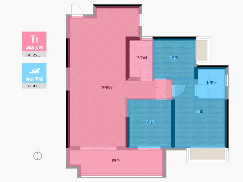 广西壮族自治区-梧州市-彰泰玫瑰园-94.00-户型库-动静分区