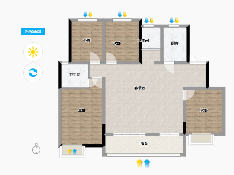 河南省-郑州市-永丰乐城-116.92-户型库-采光通风