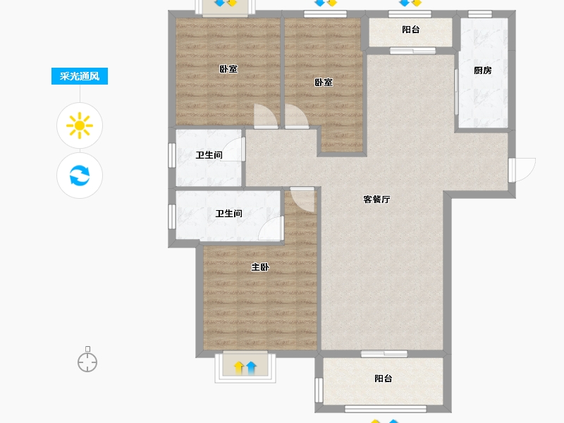 湖北省-宜昌市-御湖园-120.00-户型库-采光通风