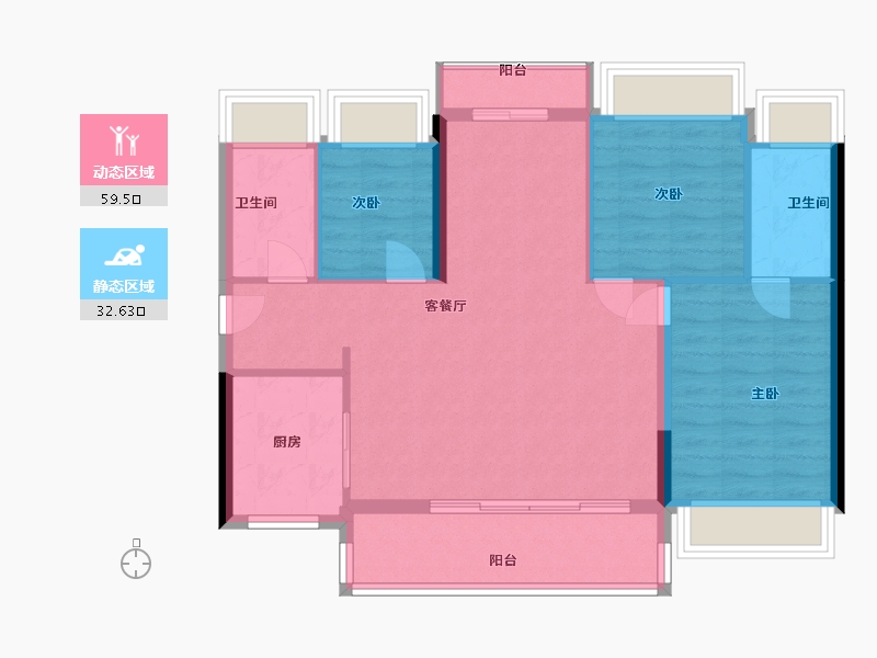 广东省-广州市-时代名著-83.69-户型库-动静分区