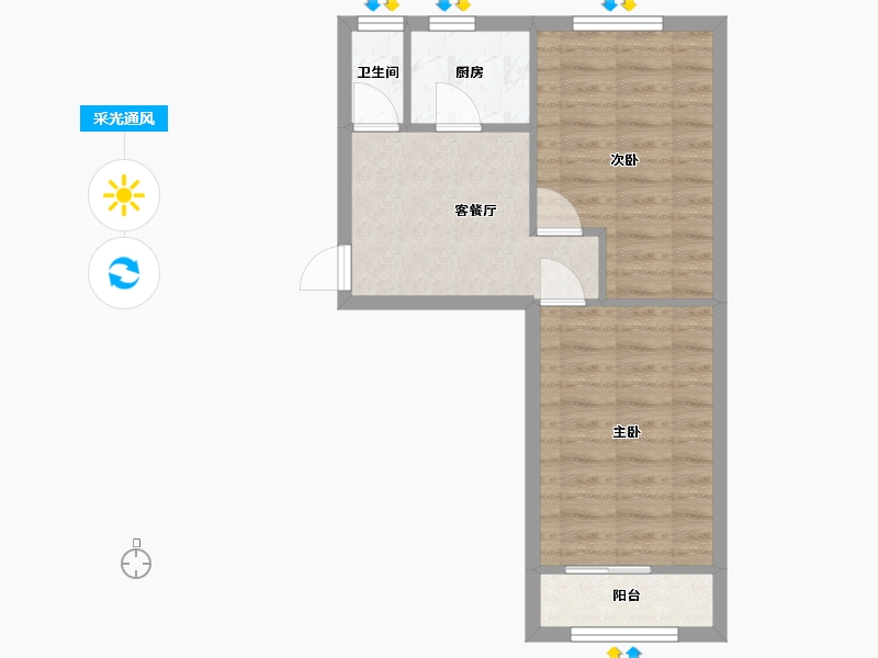 河北省-唐山市-振兴楼-58.00-户型库-采光通风