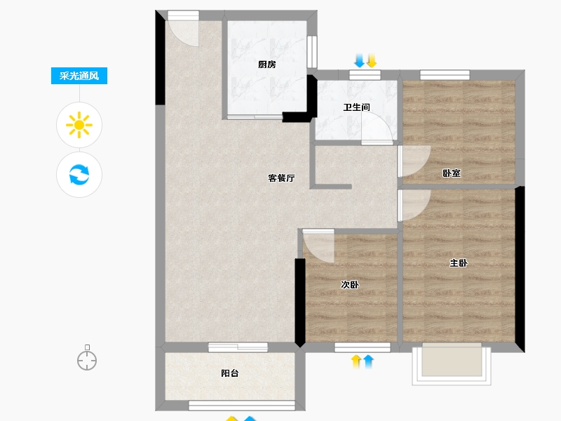 福建省-福州市-桂榕雅居-69.00-户型库-采光通风