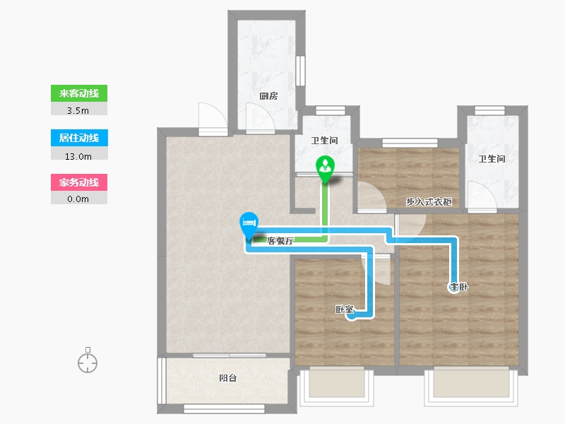 江苏省-南京市-中南上悦城花苑-70.00-户型库-动静线