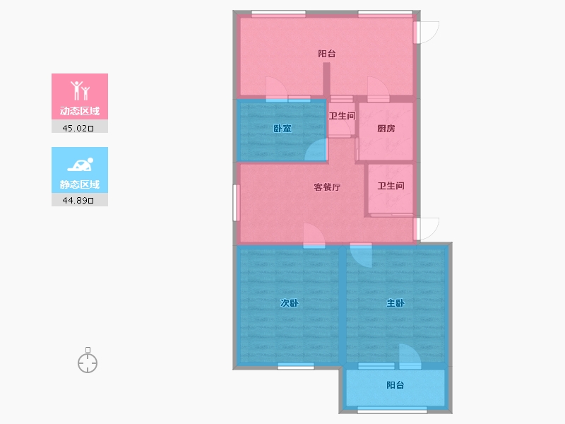 北京-北京市-北大地三里16号院-70.00-户型库-动静分区