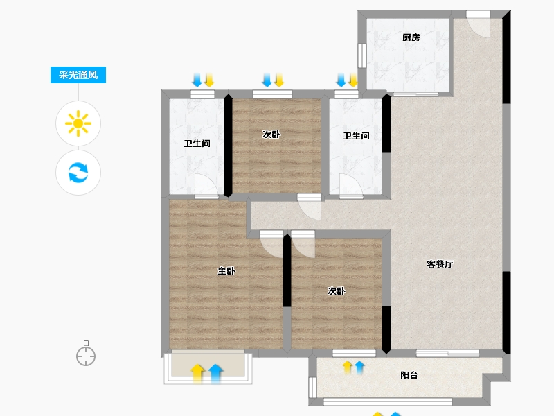 河南省-南阳市-新野建业城-92.22-户型库-采光通风