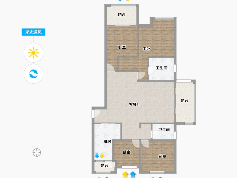 江苏省-淮安市-建华观园-114.50-户型库-采光通风