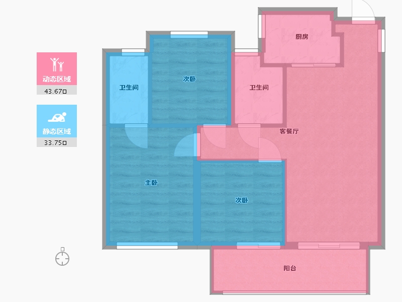 福建省-福州市-融侨89-72.00-户型库-动静分区