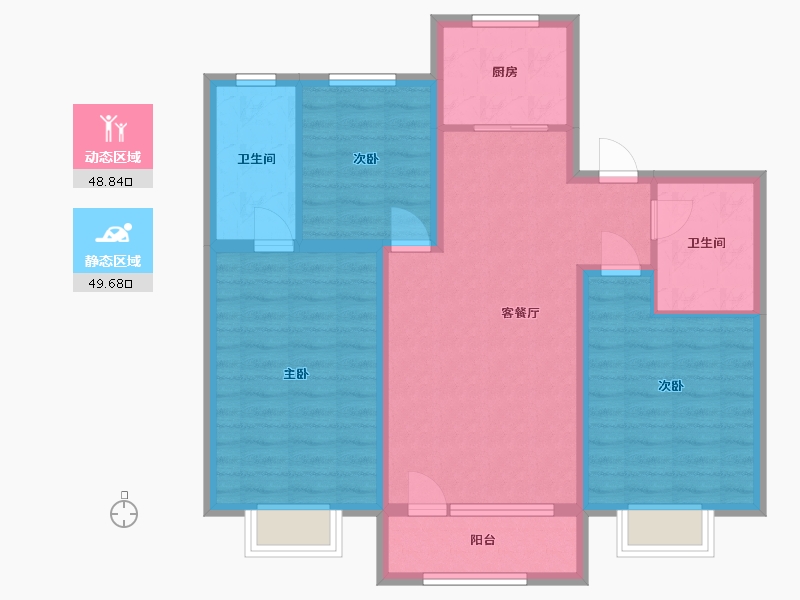 河北省-唐山市-金泉都会-97.80-户型库-动静分区