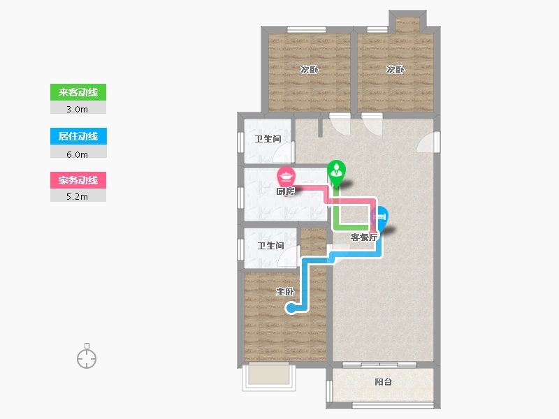 陕西省-榆林市-汇兴花园-96.00-户型库-动静线