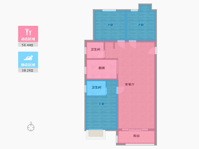 陕西省-榆林市-汇兴花园-96.00-户型库-动静分区