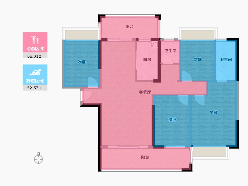 广西壮族自治区-梧州市-汇洋华府-120.00-户型库-动静分区