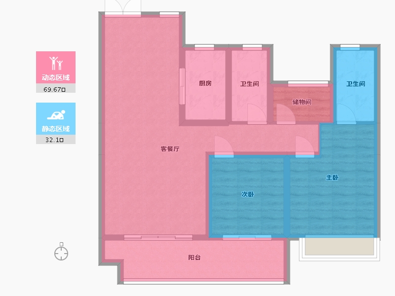 甘肃省-天水市-万达天御-95.26-户型库-动静分区