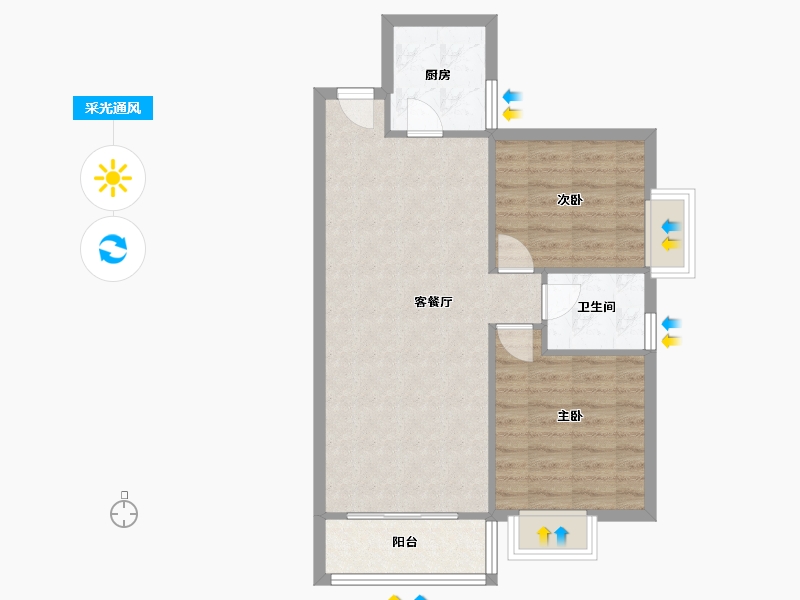 福建省-龙岩市-莲塘小区-80.00-户型库-采光通风