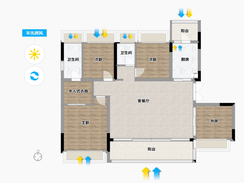 重庆-重庆市-科学城.凤玺台-140.00-户型库-采光通风