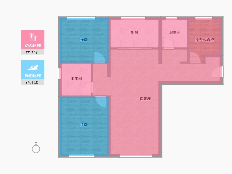 天津-天津市-四季华庭-82.00-户型库-动静分区