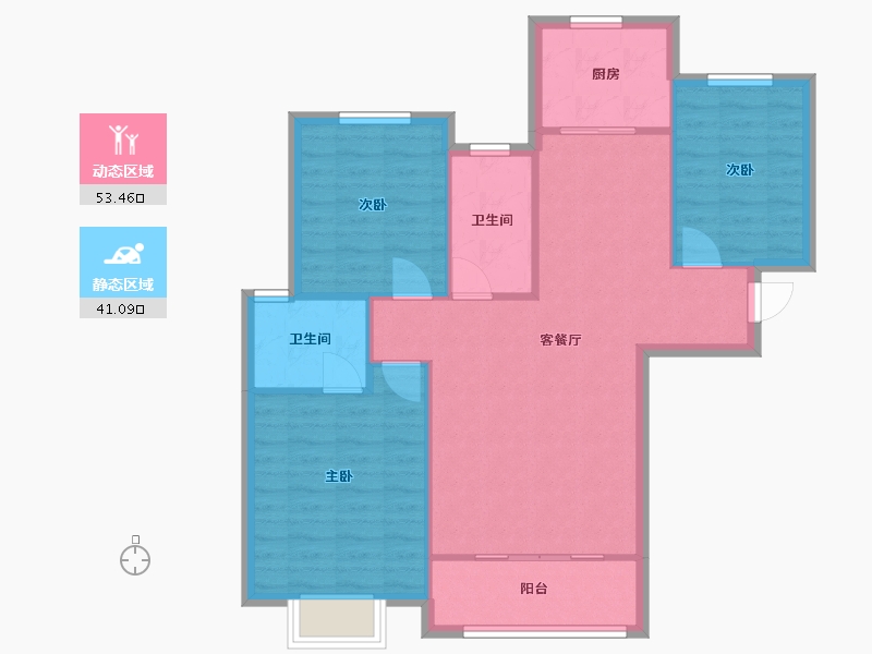 河南省-洛阳市-开元壹号-106.00-户型库-动静分区