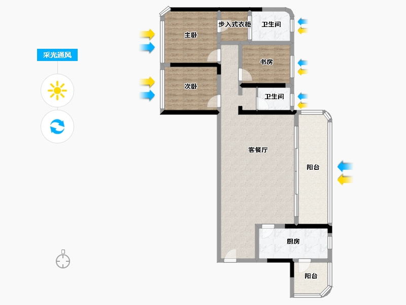 四川省-宜宾市-珑璟台-95.26-户型库-采光通风