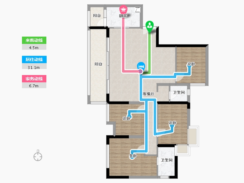 贵州省-毕节市-麒龙香林美域-117.36-户型库-动静线