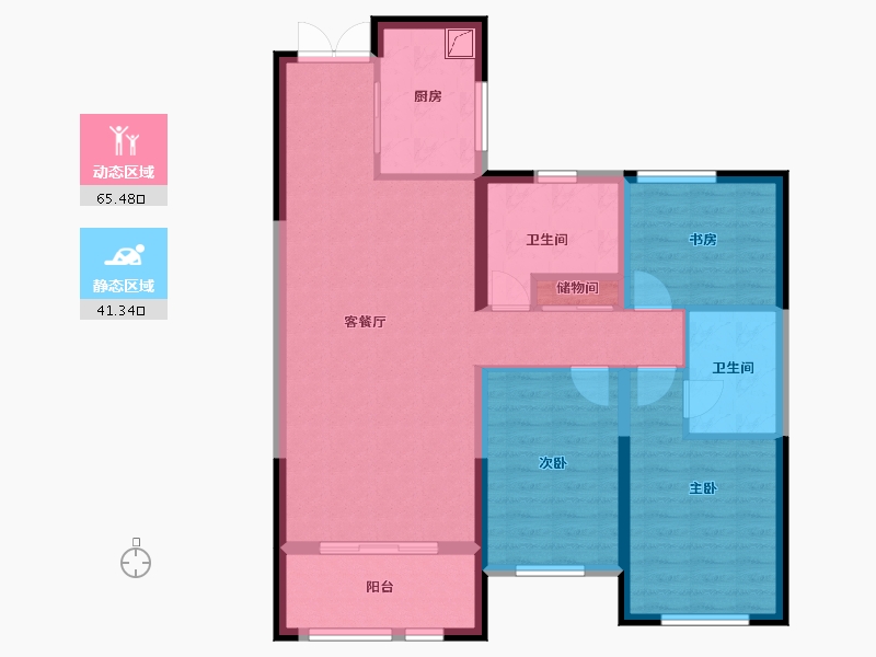 陕西省-西安市-源利国际城小区-110.00-户型库-动静分区