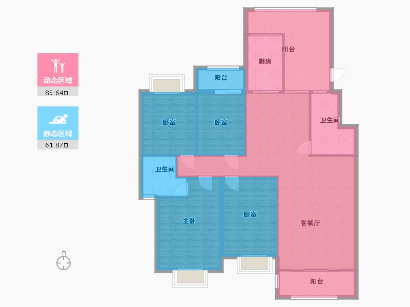 安徽省-安庆市-林语堂-130.32-户型库-动静分区