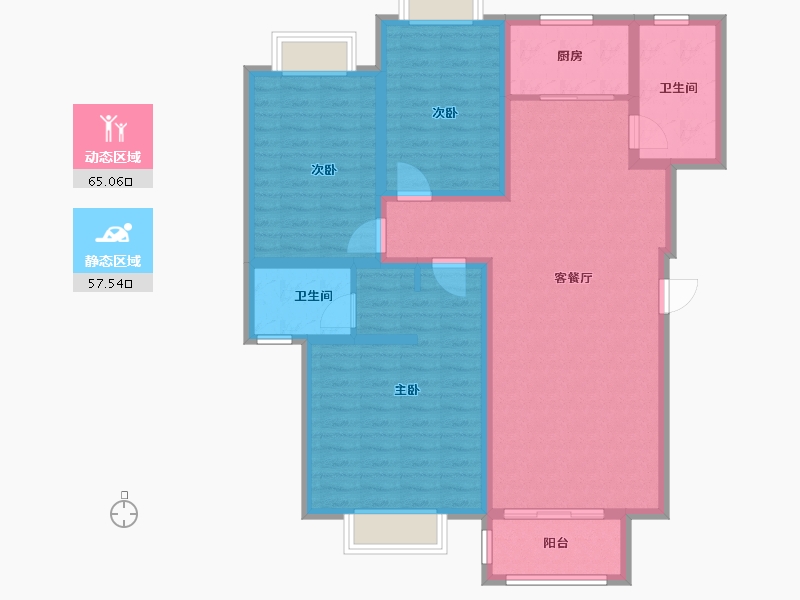 河南省-信阳市-兴和城-110.00-户型库-动静分区