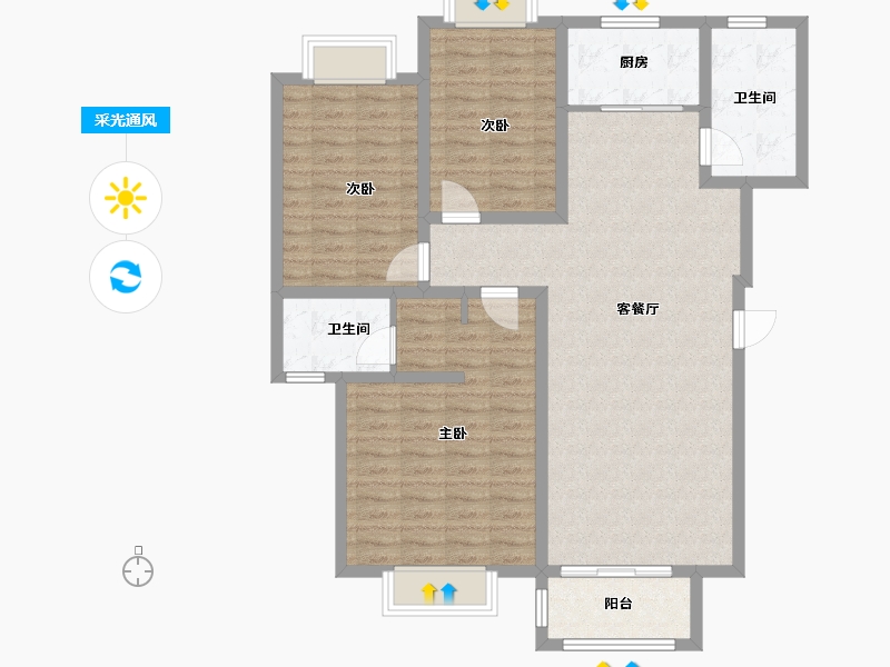 河南省-信阳市-兴和城-110.00-户型库-采光通风