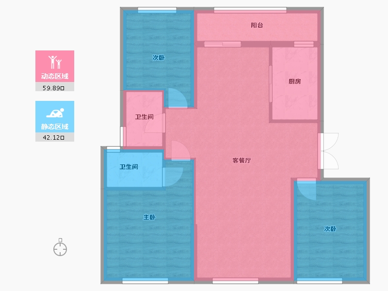 河北省-唐山市-滨海华府-96.00-户型库-动静分区