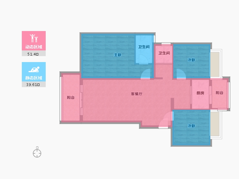 湖北省-荆州市-保利公园壹号-117.00-户型库-动静分区