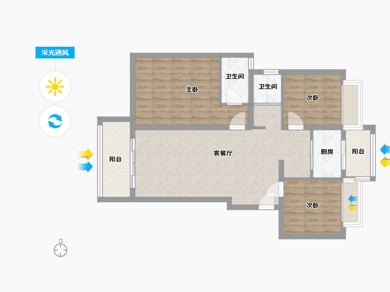 湖北省-荆州市-保利公园壹号-117.00-户型库-采光通风