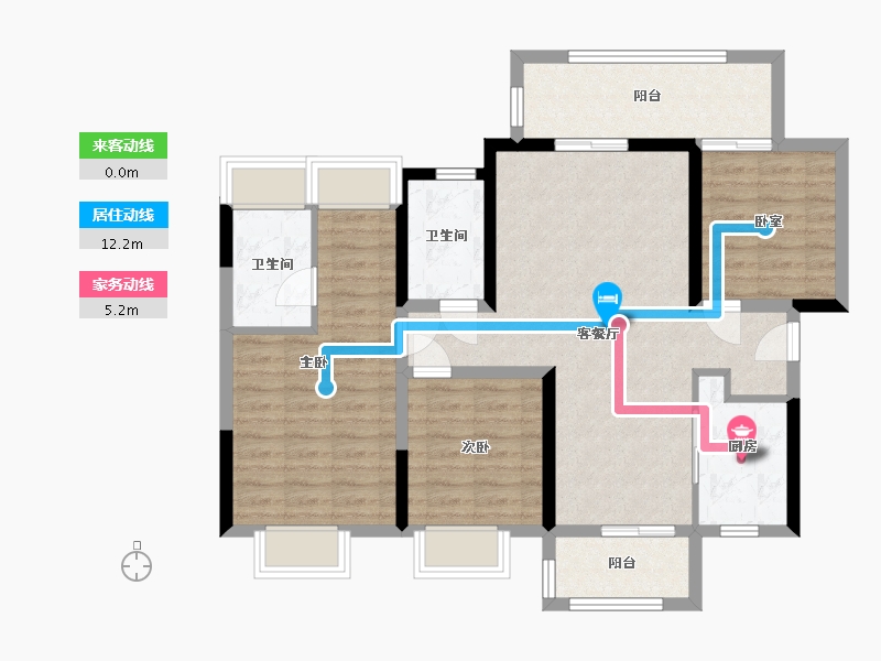 贵州省-贵阳市-吾悦华府-103.00-户型库-动静线