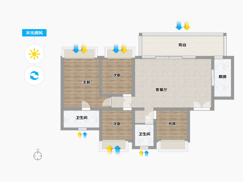 贵州省-贵阳市-融创城-110.00-户型库-采光通风