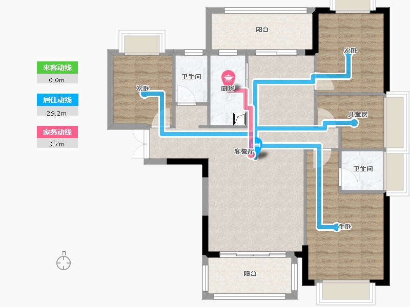 福建省-宁德市-龙威-125.00-户型库-动静线