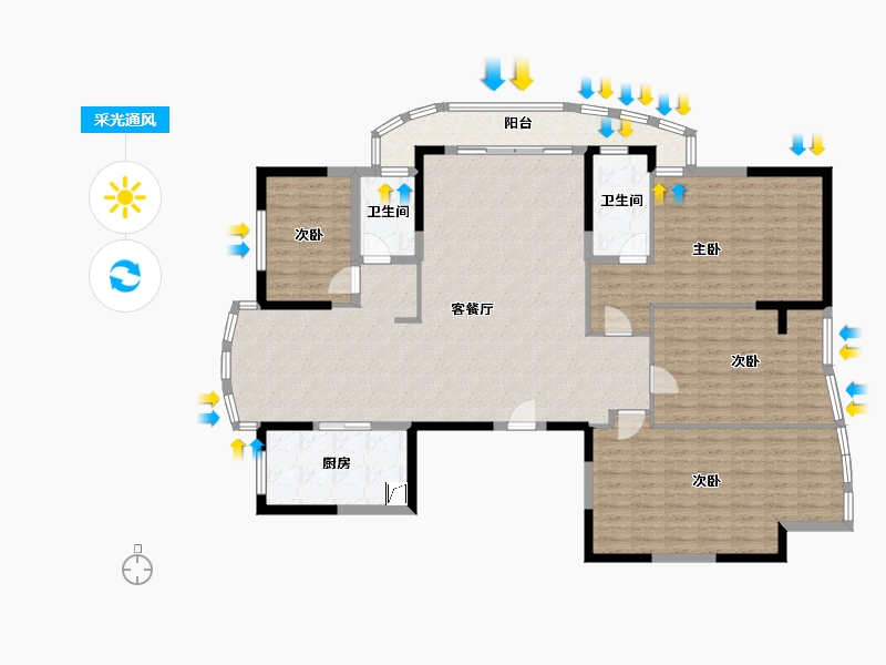 浙江省-湖州市-琥珀家园-130.00-户型库-采光通风