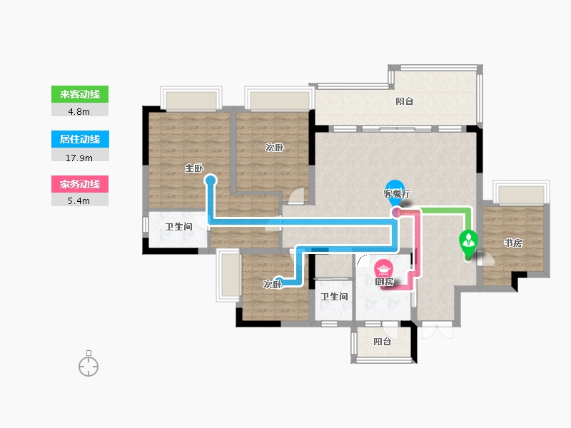 重庆-重庆市-金隅新都会天镜-121.32-户型库-动静线