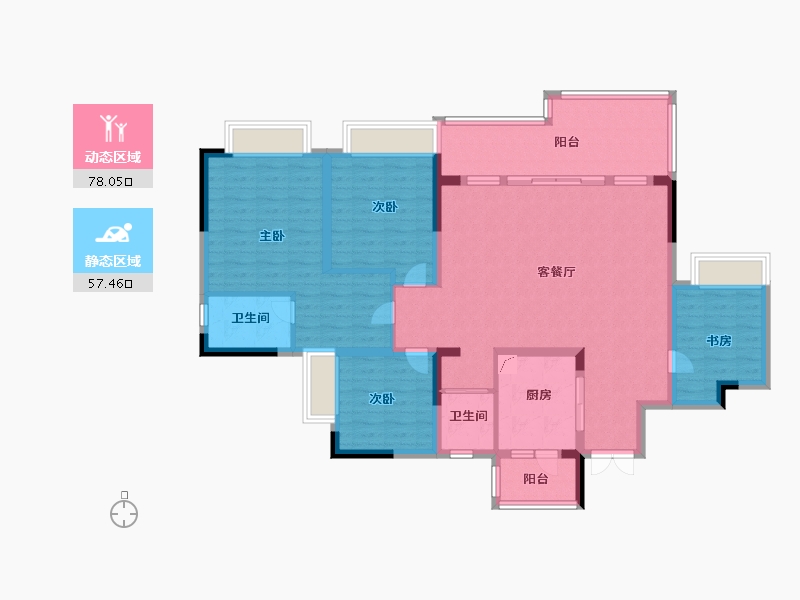 重庆-重庆市-金隅新都会天镜-121.32-户型库-动静分区