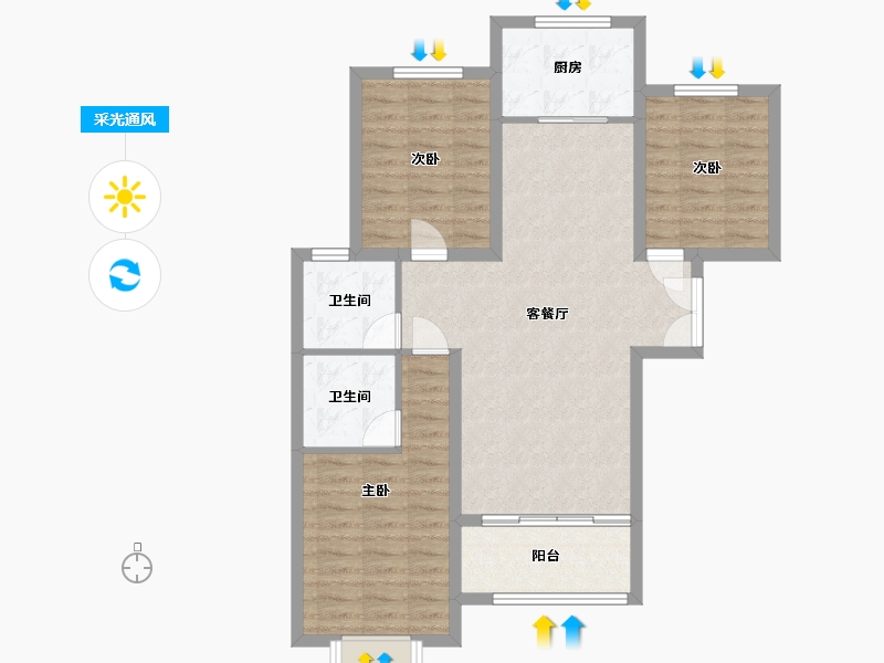 河北省-邢台市-永康上东首府-100.00-户型库-采光通风