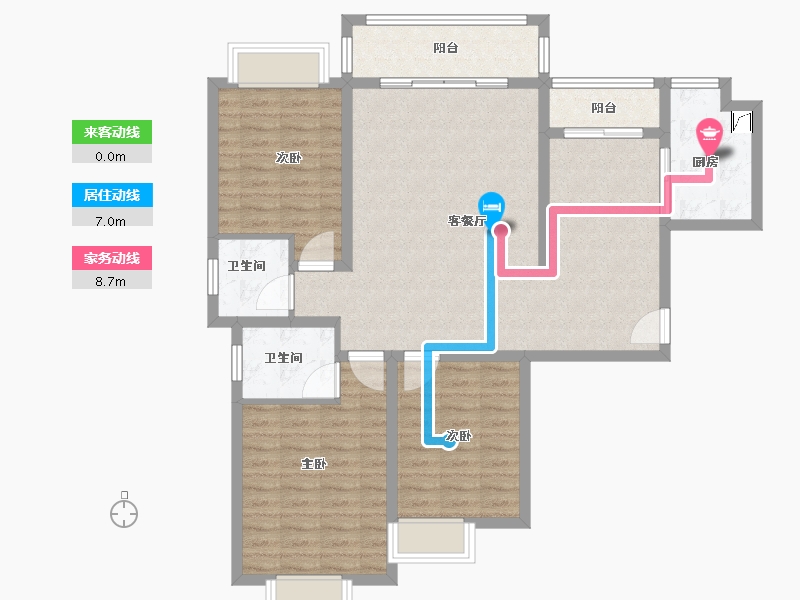 贵州省-遵义市-官庄新苑-105.00-户型库-动静线