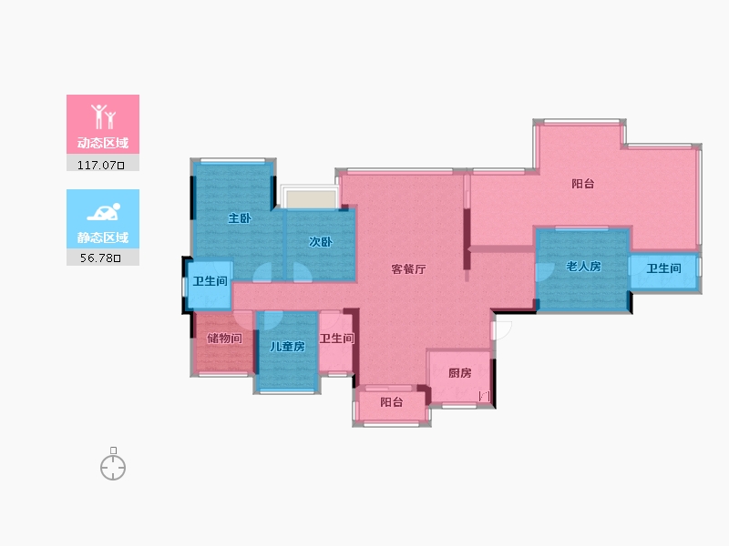 广东省-清远市-天钻花园-120.00-户型库-动静分区