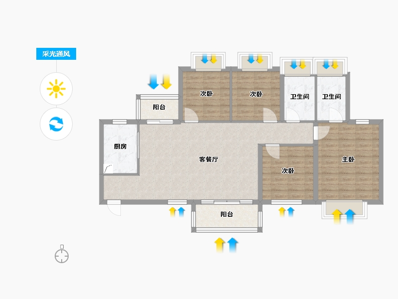 湖南省-长沙市-振业城-100.00-户型库-采光通风